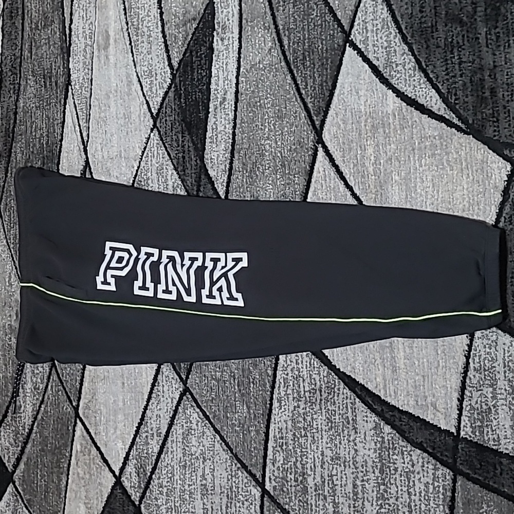 VS PINK 2018 NEON STRIPE LOGO BOYFRIEND-FIT JOGGERS SWEATPANTS